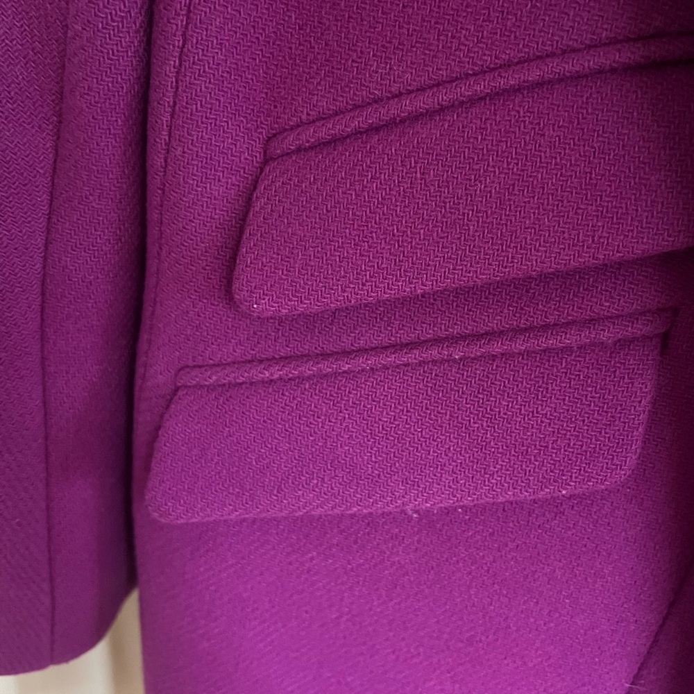 J.Crew Cocoon Coat in Italian Stadium Cloth – Bright Plum Purple – Size 6 - Picture 10 of 16